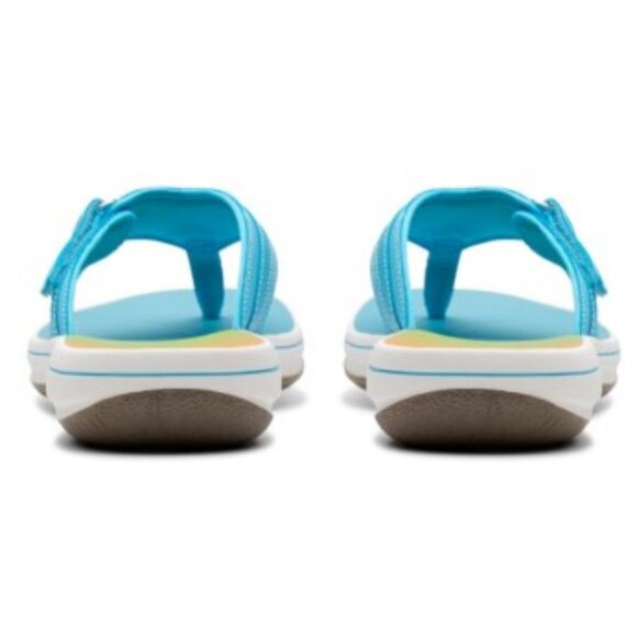 Clarks Cloud Steppers Breeze Sea Flip Flops Turquoise/Coral Ombre 🆕⌚📦🏃💨🚚 - Picture 9 of 16
